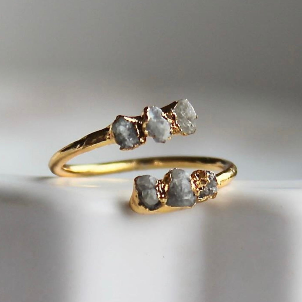 Lena raw diamond ring