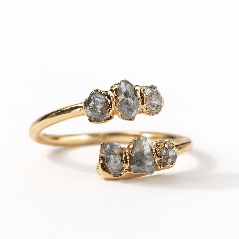 Lena raw diamond ring