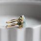Raw aquamarine and peridot ring