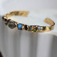 Herkimer diamond peridot and labradorite cuff bracelet